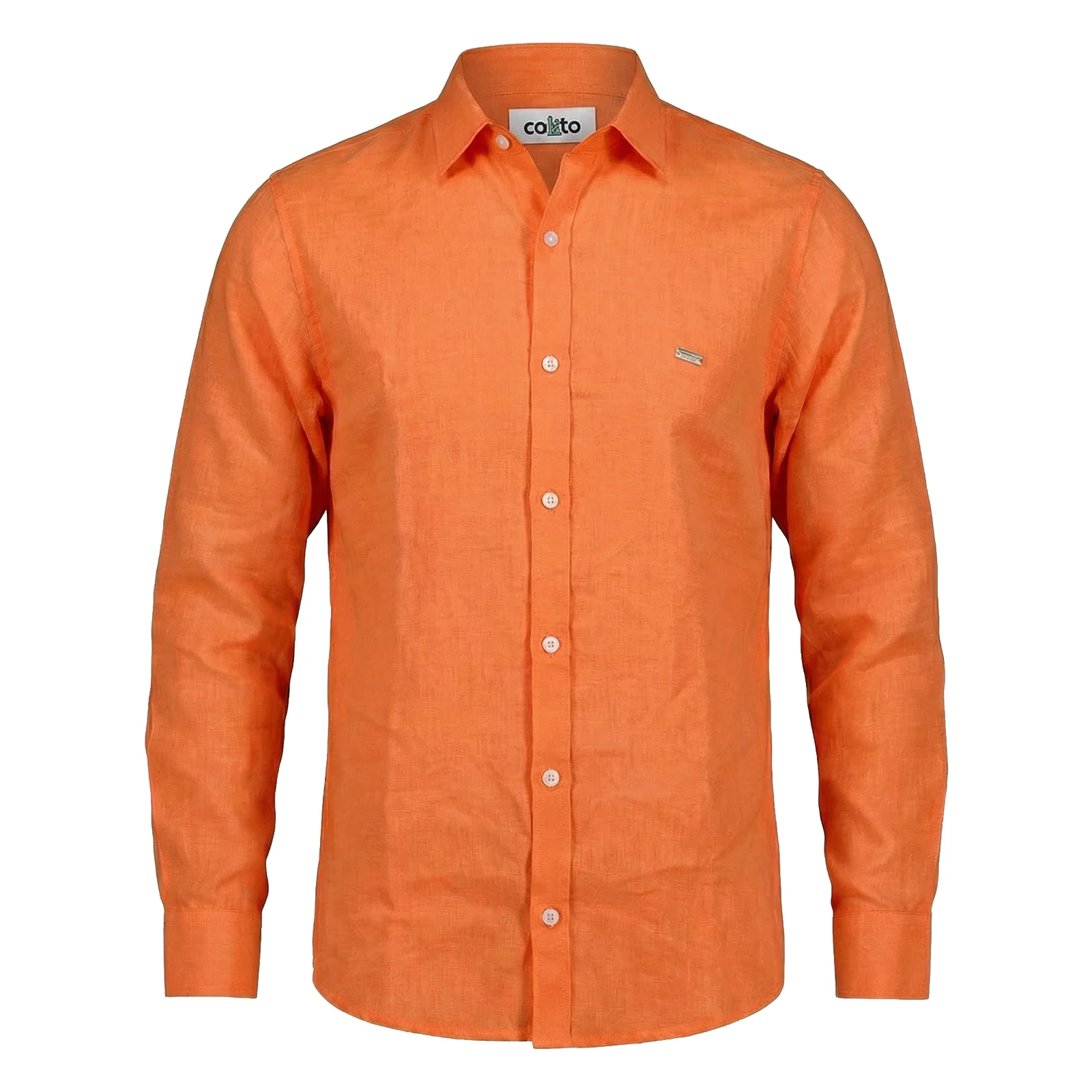 Camisa 100% Lino Mandarina