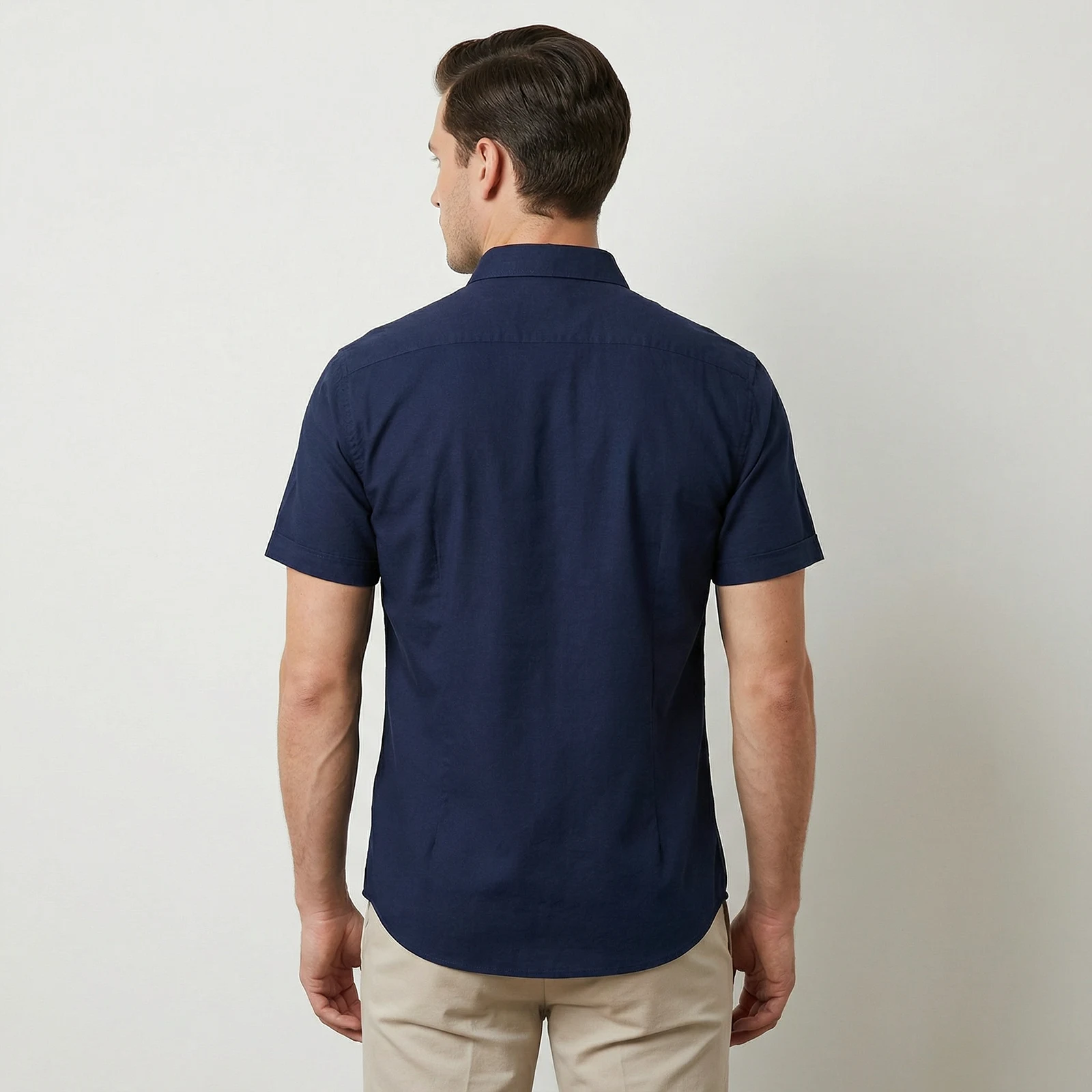 Camisa Manga Corta Azul Oscuro - Imagen 4