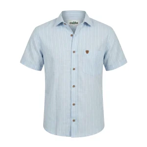 Camisa Manga Corta Línea Azul