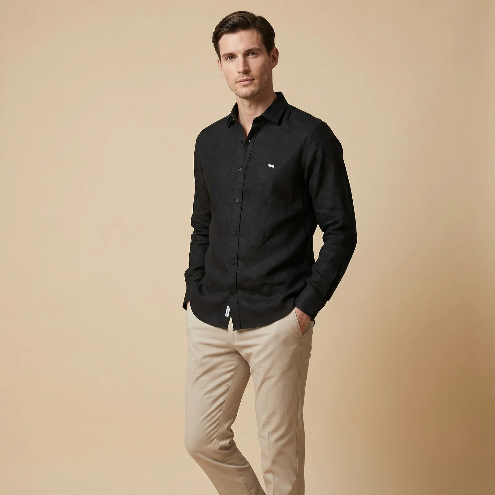 Camisa Manga Larga Negra - Imagen 2