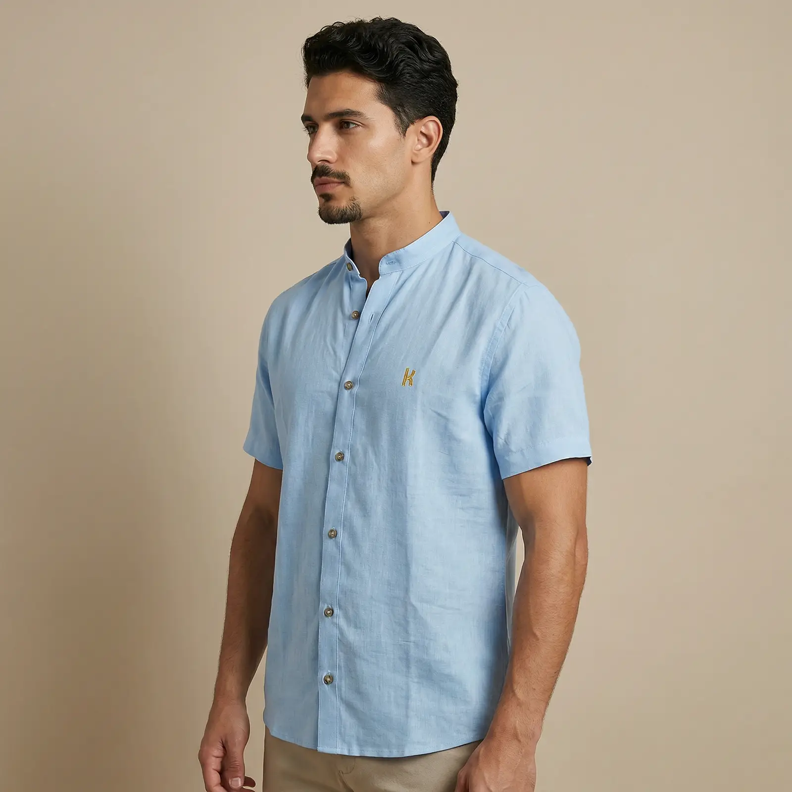 Camisa Cuello Neru Azul - Imagen 3