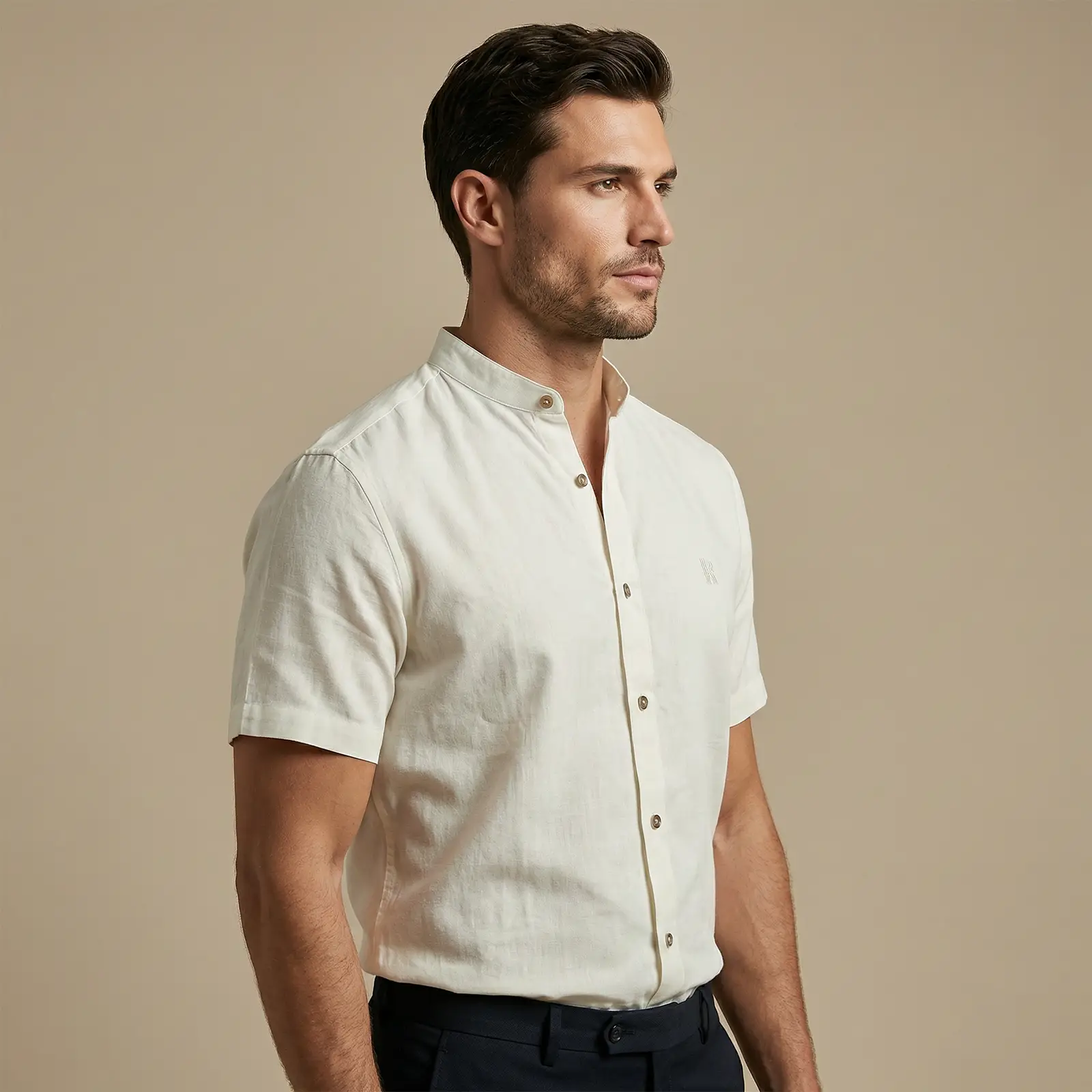 Camisa Cuello Neru Beige - Imagen 3
