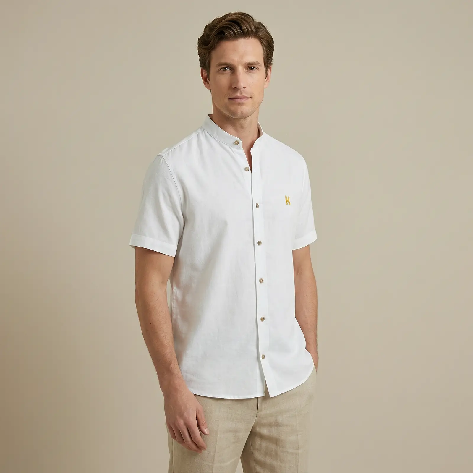 Camisa Cuello Neru Blanca - Imagen 2